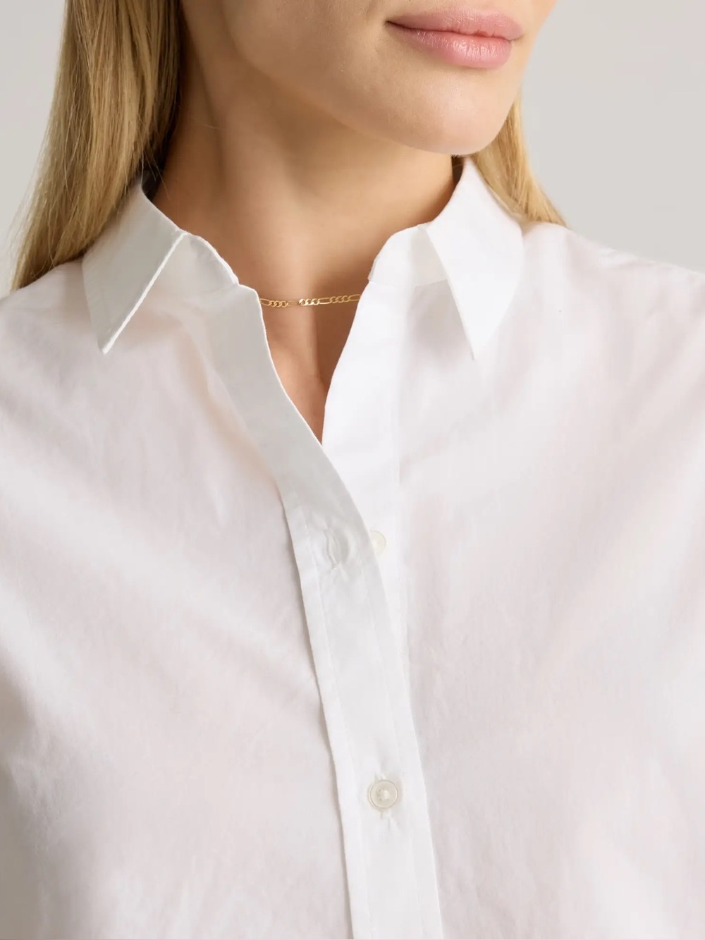 100% Organic Cotton Poplin Long Sleeve Shirt White Large - Picture 10 of 13